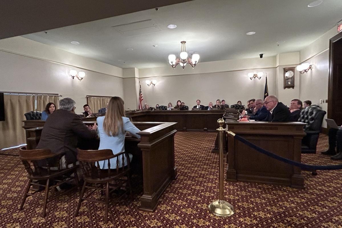 Delta's Chief Sustainability Officer Amelia DeLuca testifying at the Michigan Senate Energy & Environment Committee in Lansing to promote the passage of a new Sustainable Aviation Fuel tax credit.